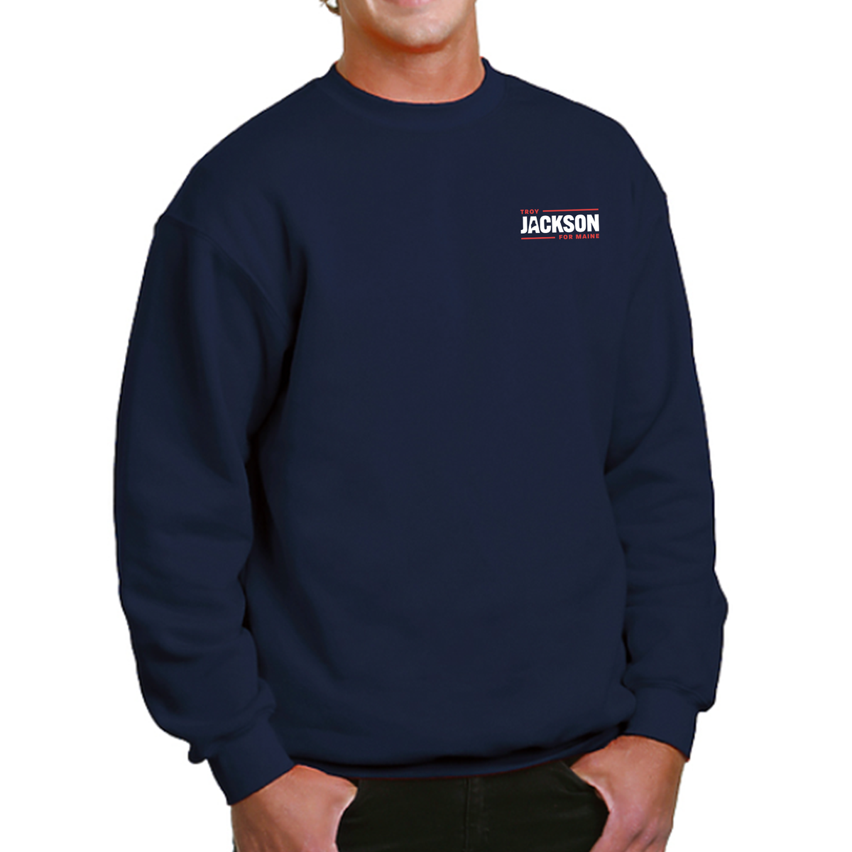 Troy Jackson for Maine Navy Crewneck